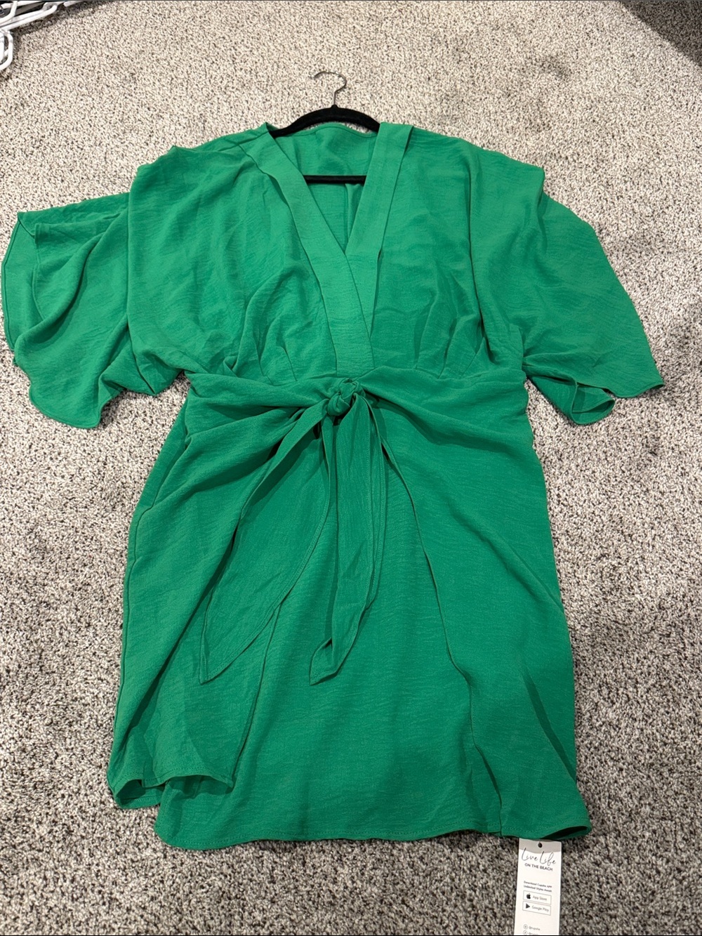 Cupshe Vibrant Green Kimono Tie-Waist Robe